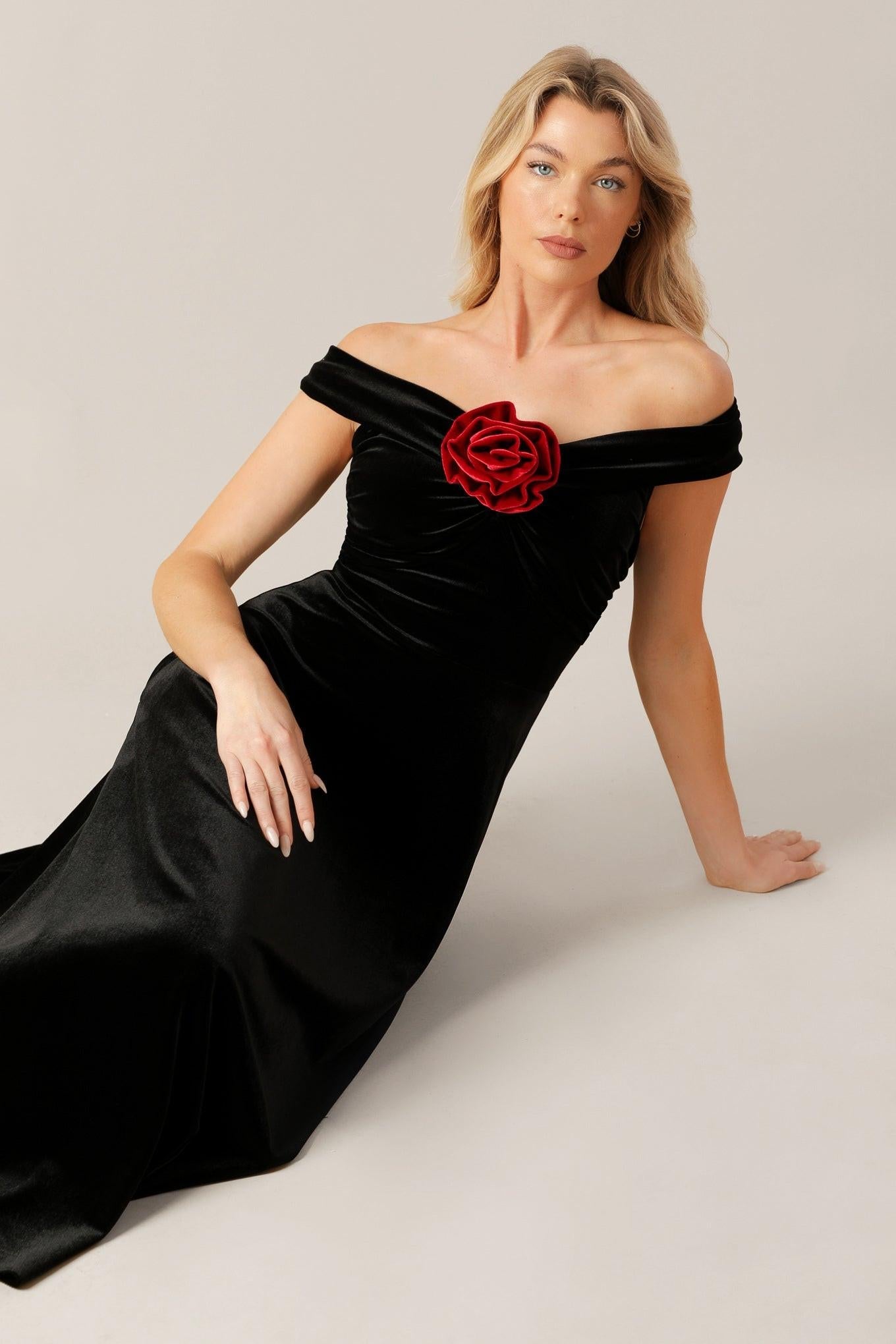 Be There For You Velvet Midi Dress