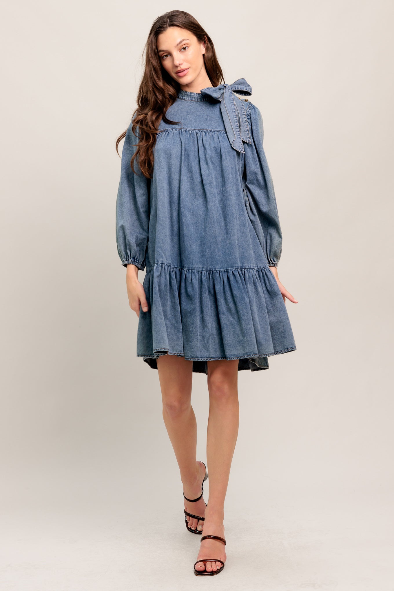 COMMON GROUND LIGHT WEIGHT DENIM MINI DRESS