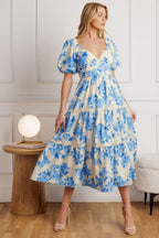 BLOOMING DAY WOVEN MIDI DRESS