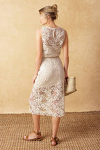 Timeless Treasures Lace Woven Midi Dress