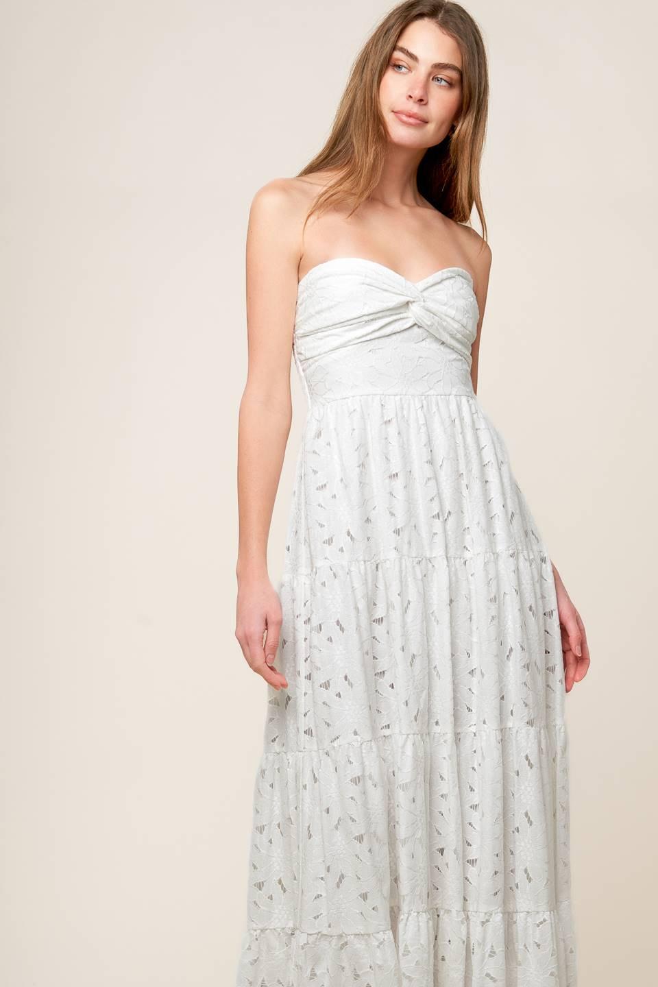 Wishing Well White Woven Lace Maxi Dress