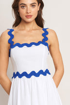SANTORINI WAVES WOVEN MIDI DRESS