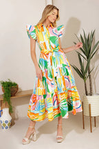 TOO MUCH TO BEAR WOVEN MIDI DRESS