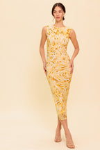 SWEET AS EVER POWER MESH BODYCON MIDI DRESS
