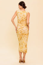 SWEET AS EVER POWER MESH BODYCON MIDI DRESS