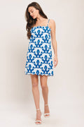 COASTAL SCROLL WOVEN MINI DRESS