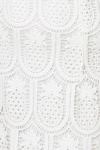 Loving Mentality White Woven Lace Midi Dress