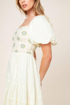 Lola Grass Cream Woven Mini Dress