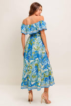 Tropical Haze Woven Midi Dress