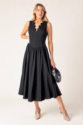 For the Record Black Midi Dress