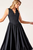 For the Record Black Midi Dress