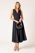 For the Record Black Midi Dress