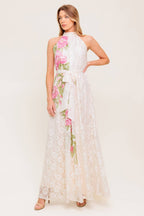 Botanical Dream Woven Lace Maxi Dress