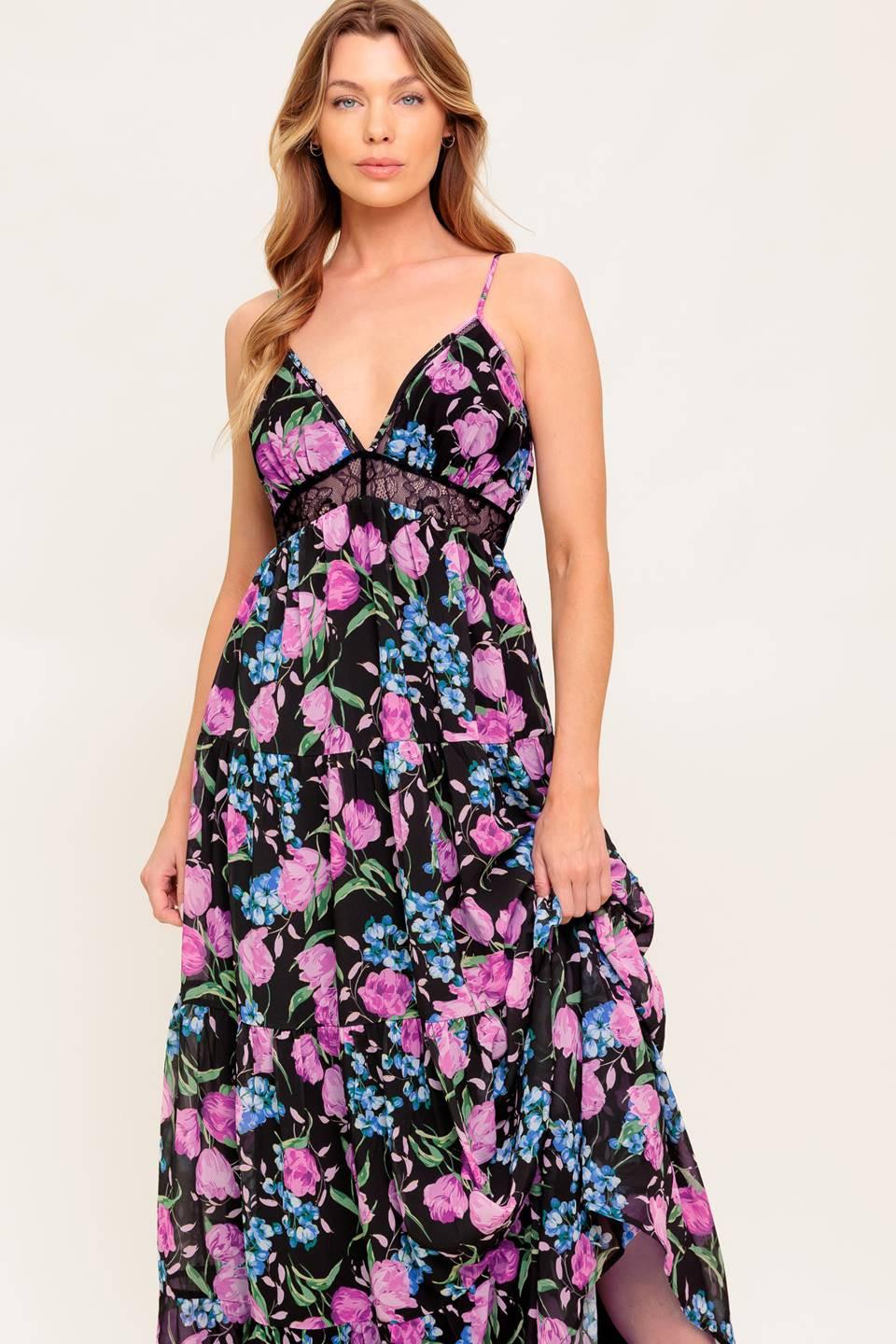 Pure Sunshine Black Maxi Dress