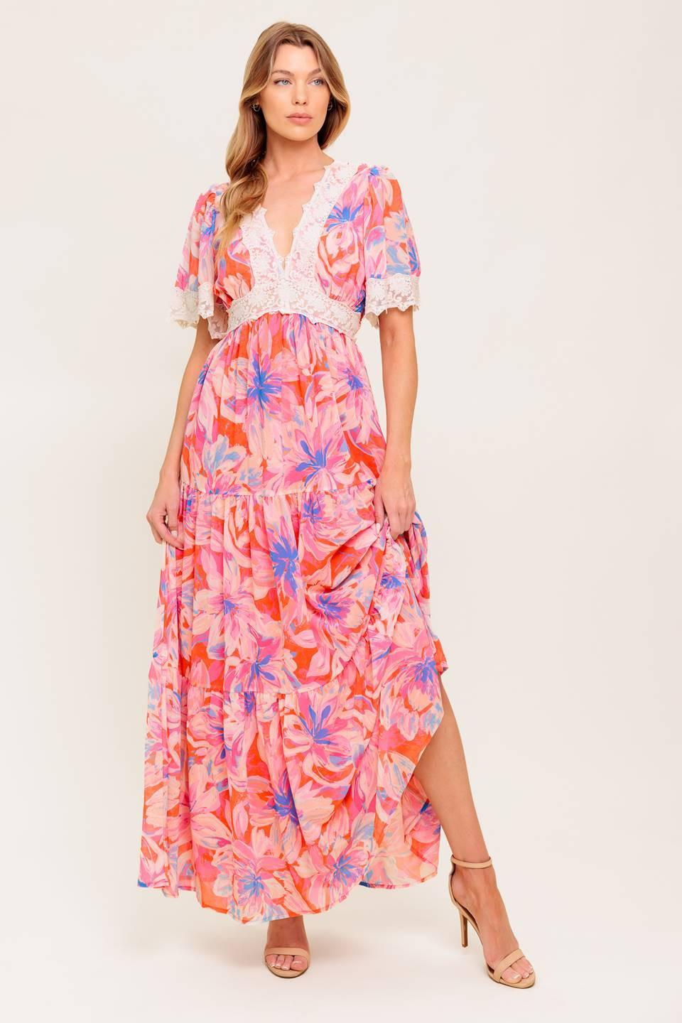 Minimal Bloom Maxi Dress