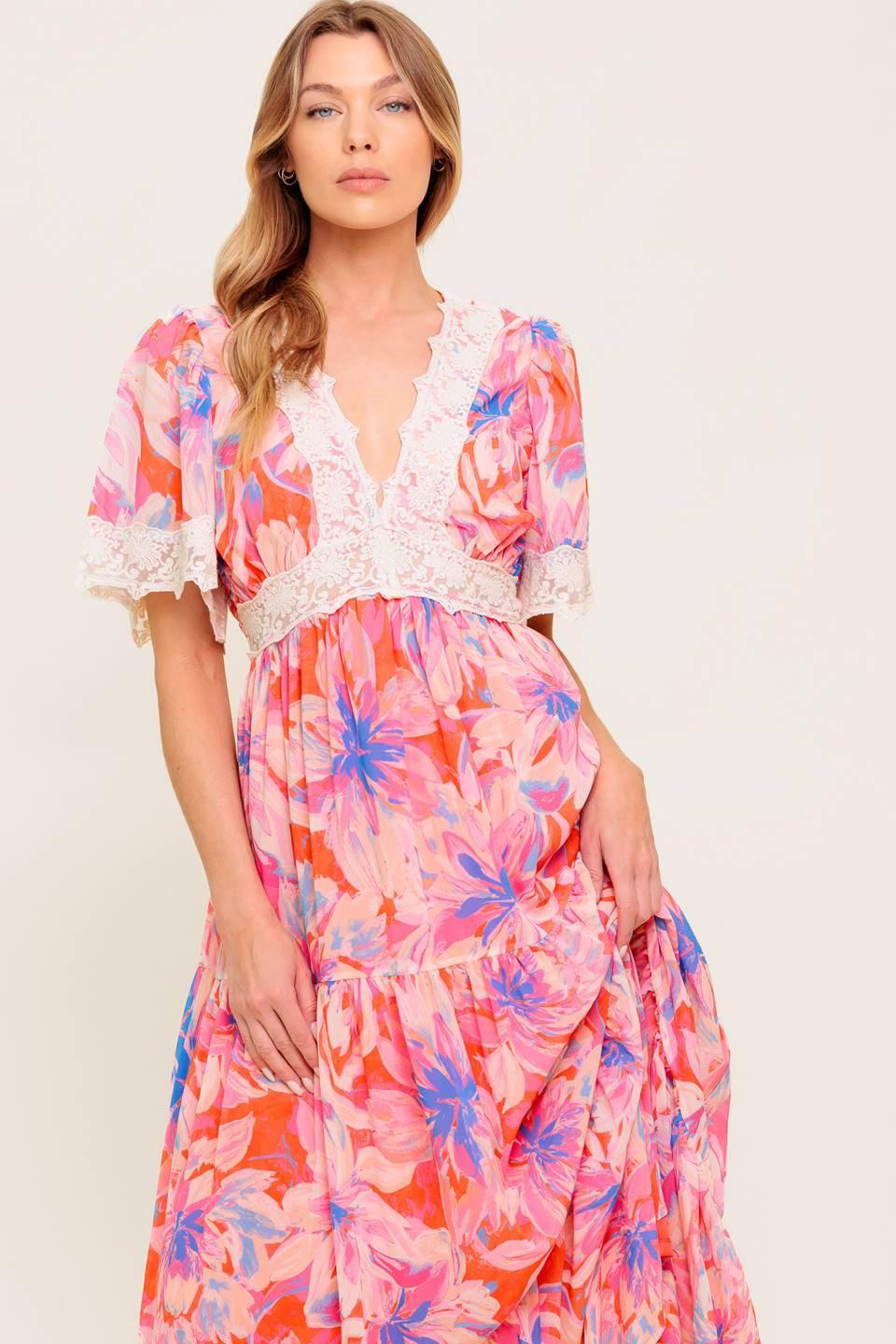 Minimal Bloom Maxi Dress