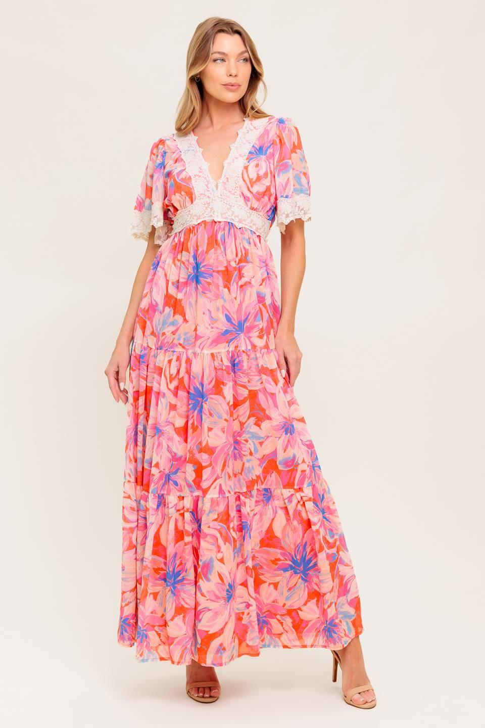 Minimal Bloom Maxi Dress