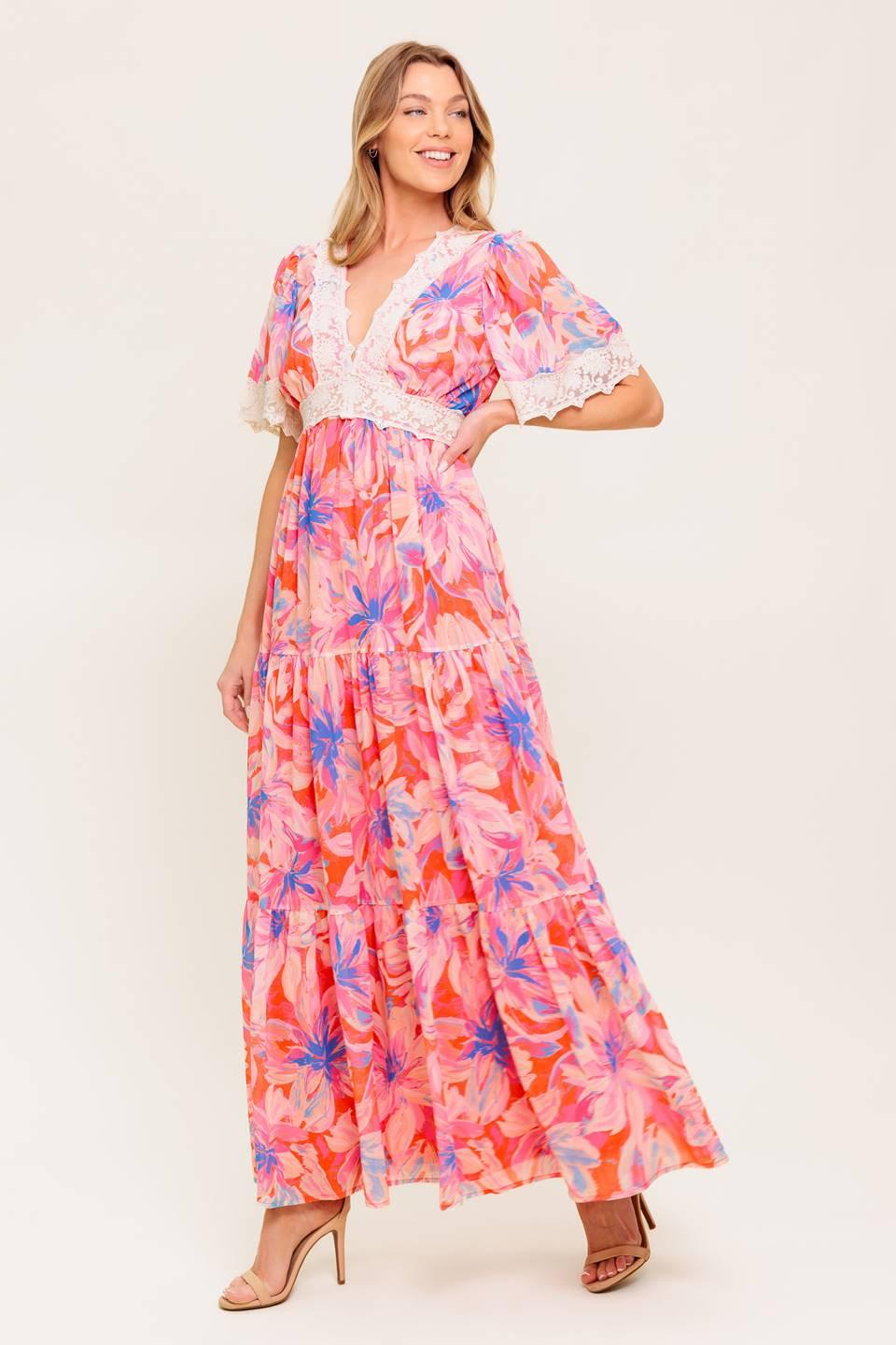 Minimal Bloom Maxi Dress