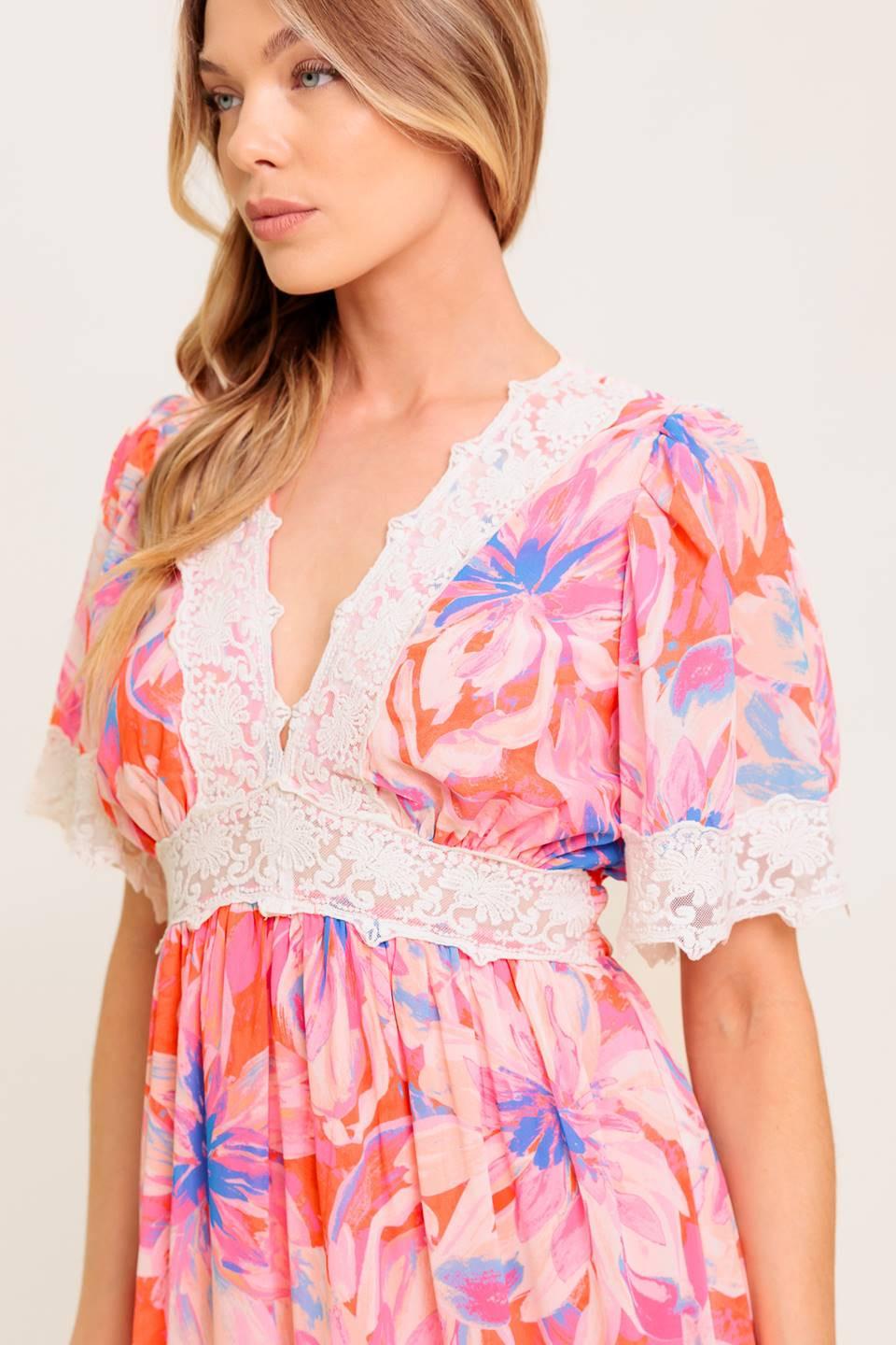 Minimal Bloom Maxi Dress