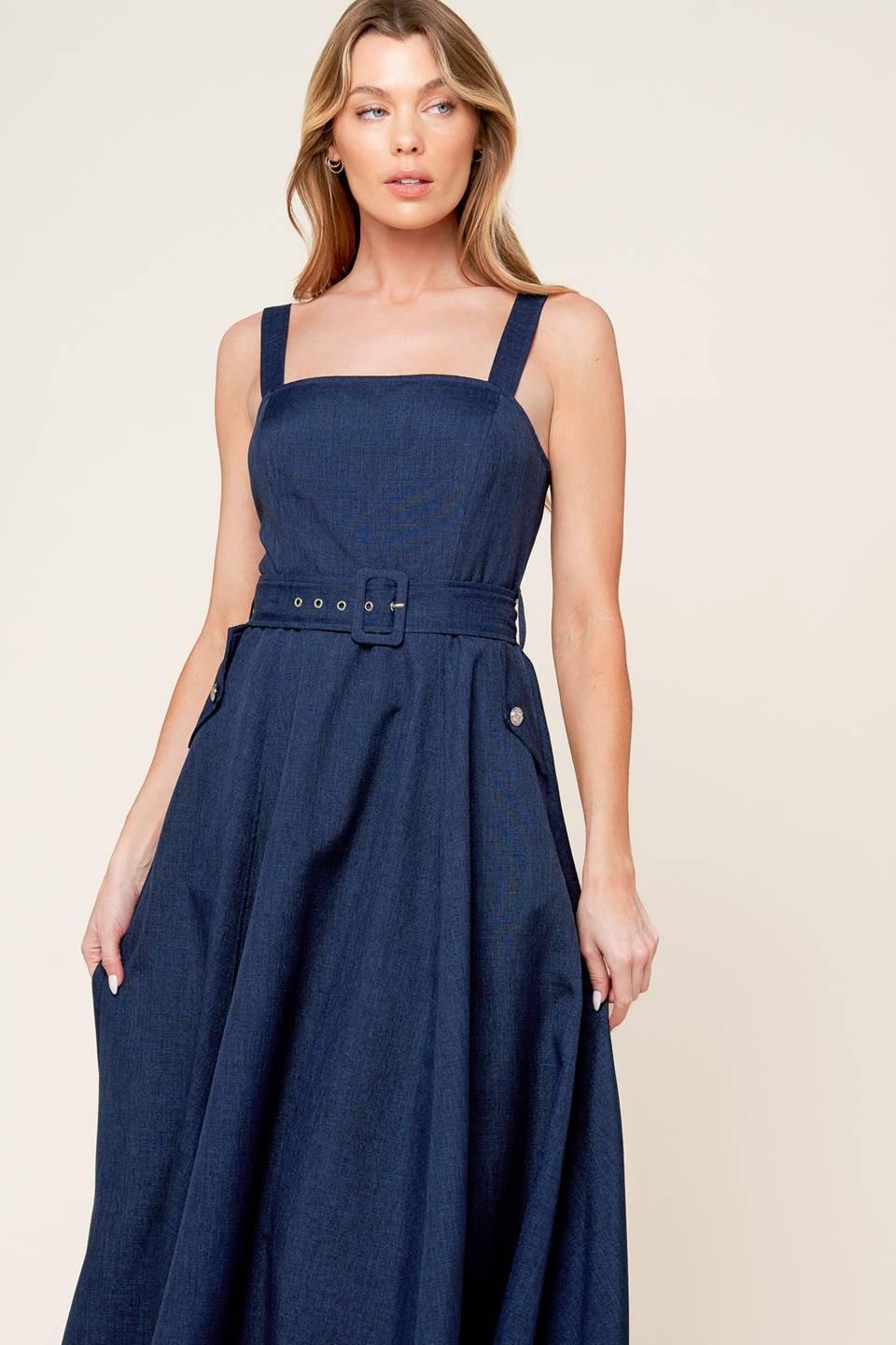 Rauland Navy Midi Dress