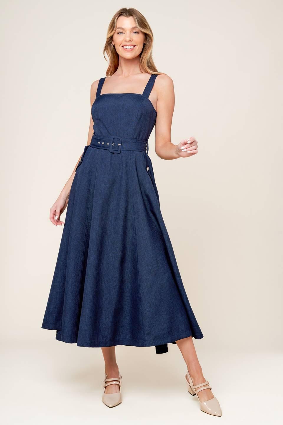 Rauland Navy Midi Dress