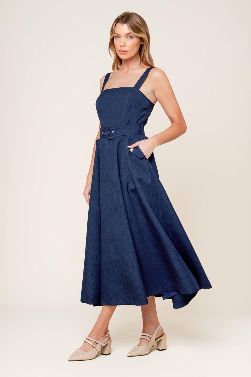 Rauland Navy Midi Dress