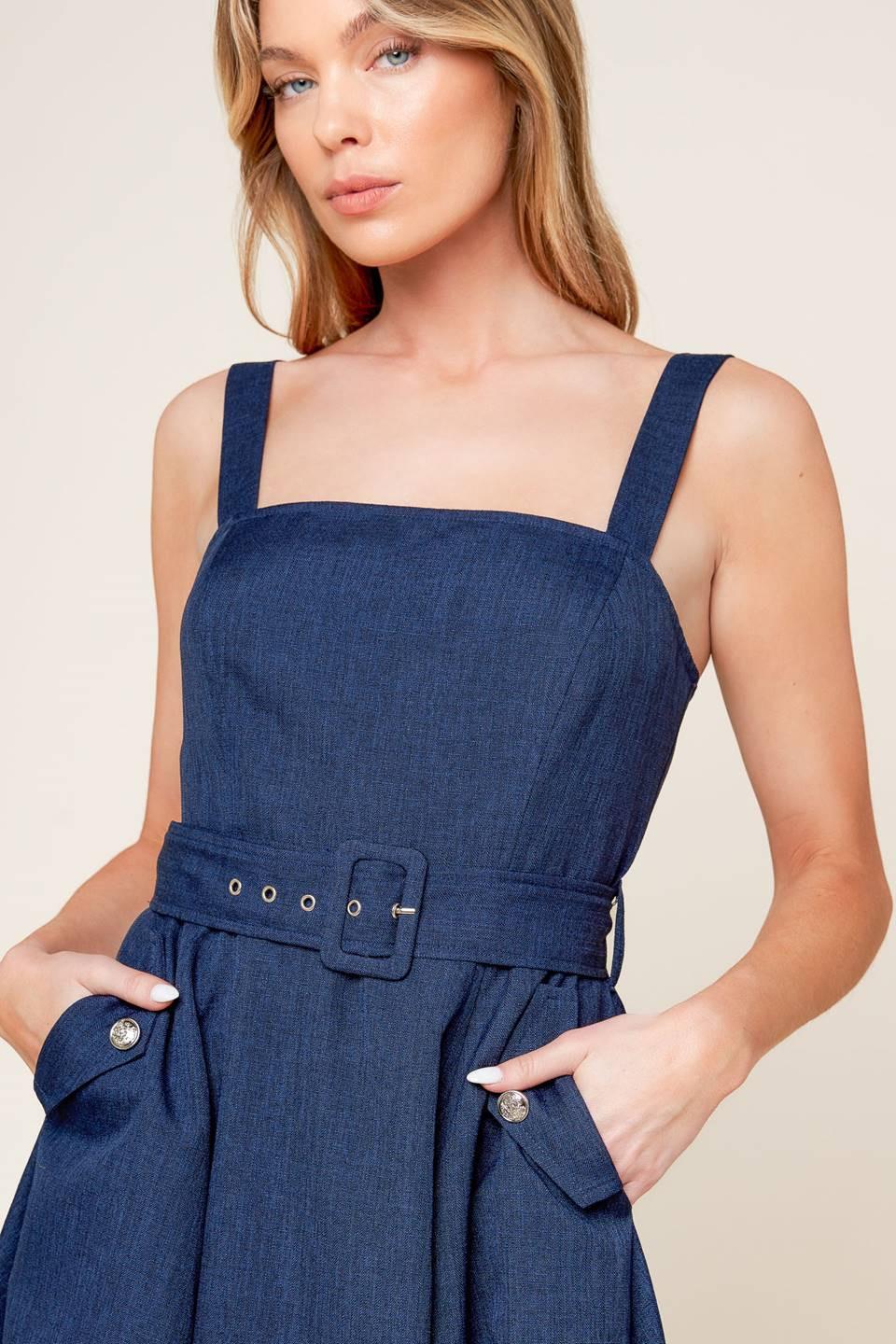 Rauland Navy Midi Dress