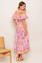 CABANA DREAM LAVENDER WOVEN MIDI DRESS