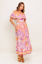 CABANA DREAM LAVENDER WOVEN MIDI DRESS
