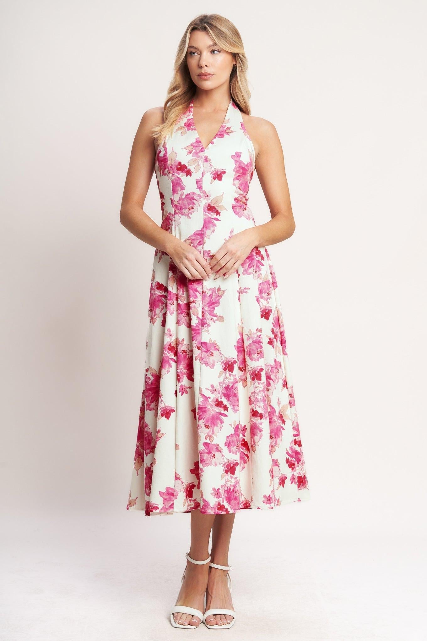 Rosy Afternoon Midi Dress