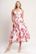 ROSY AFTERNOON WOVEN MIDI DRESS