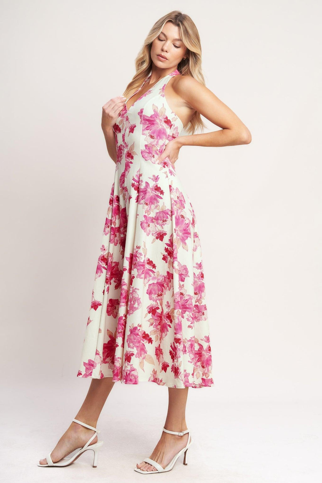 Rosy Afternoon Midi Dress