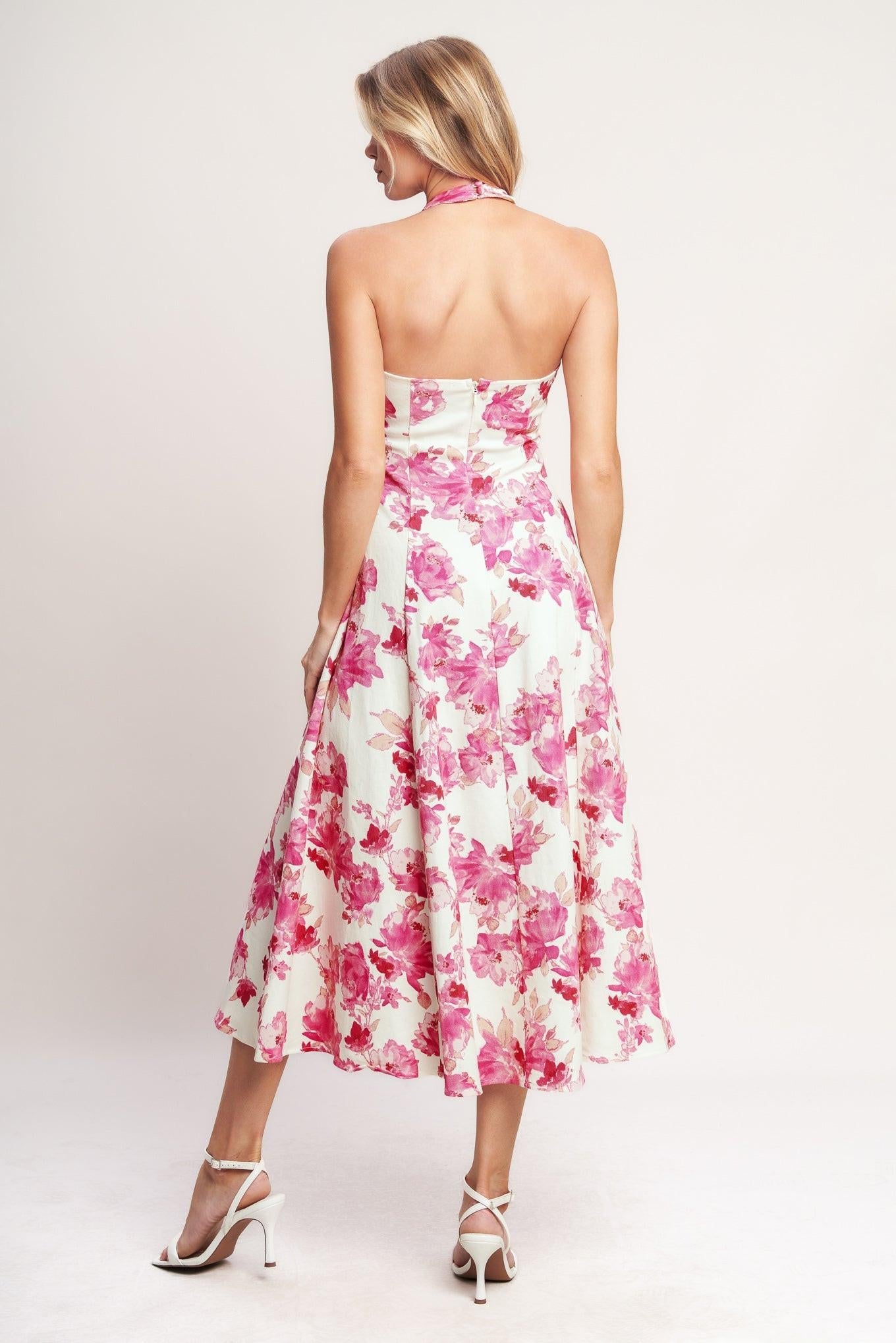 Rosy Afternoon Midi Dress