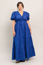 SUMMER GLOW ROYAL BLUE WOVEN MAXI DRESS