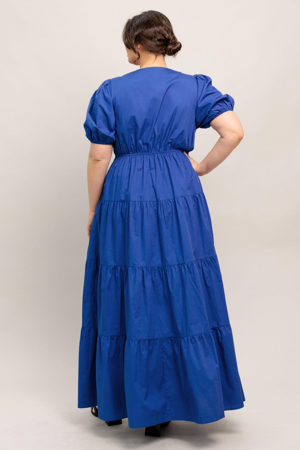 Summer Glow Royal Blue Woven Maxi Dress