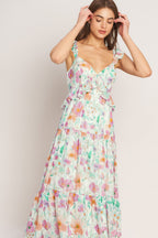 HEAVENLY BLOSSOM WOVEN MAXI DRESS
