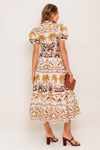 Tropicana Sunset Woven Midi Dress