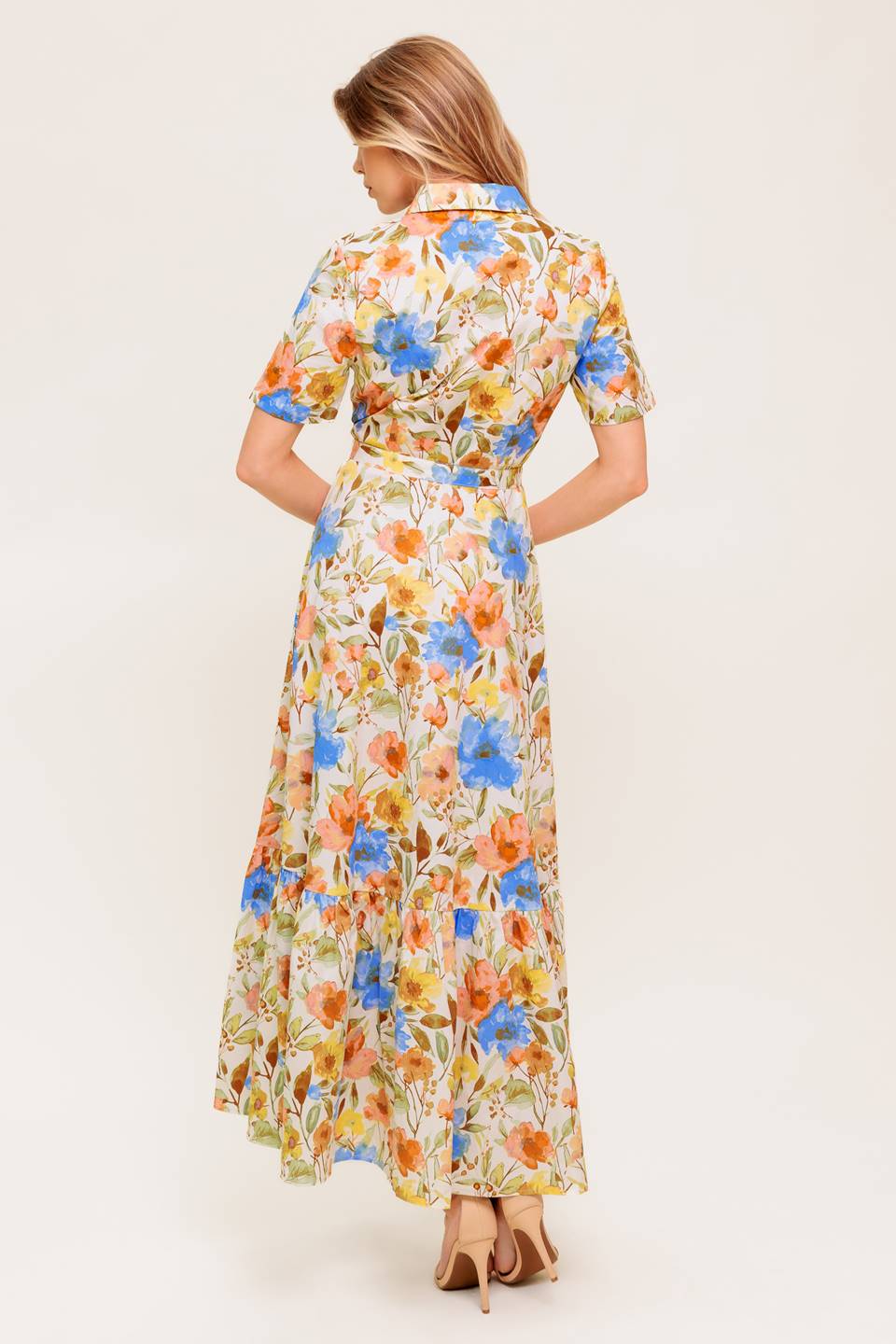 HAZEL DREAM IVORY WOVEN MIDI DRESS