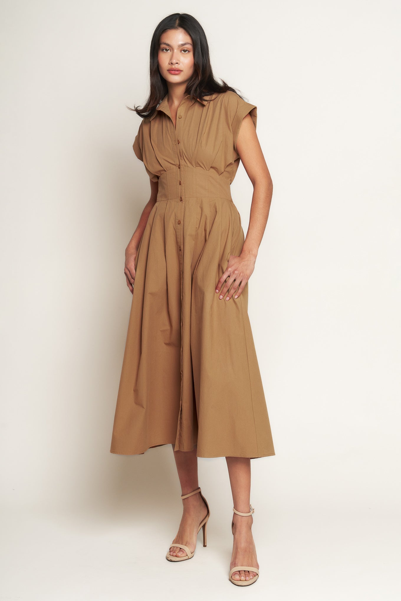 LOVE YOU MORE WOVEN MIDI DRESS