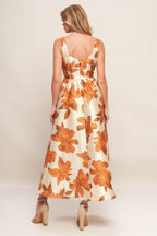 Autumnal Floral Midi Dress