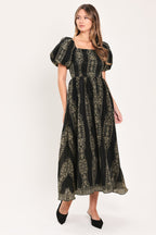Vintage Square Midi Dress