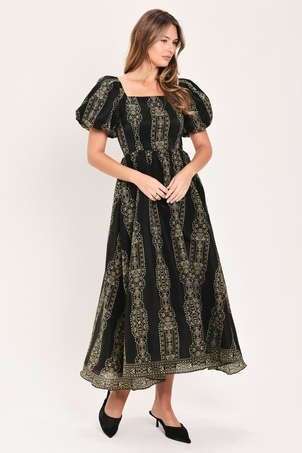 Vintage Square Midi Dress