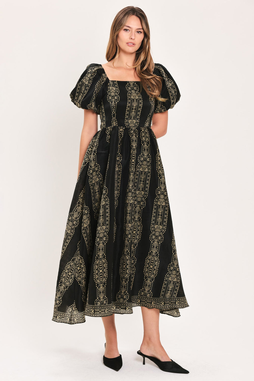 Vintage Square Midi Dress