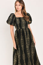 Vintage Square Midi Dress