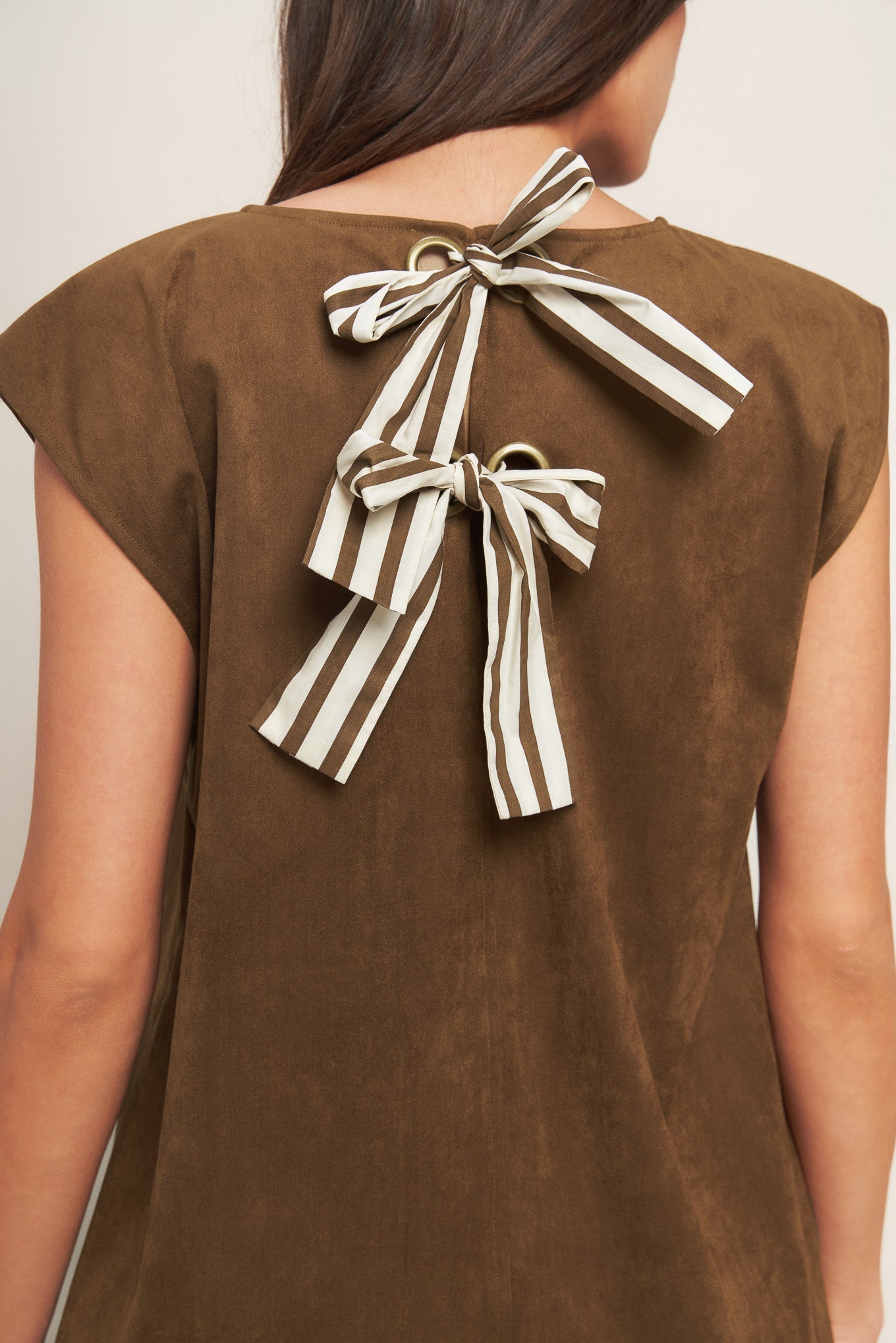 faux suede midi shift dress