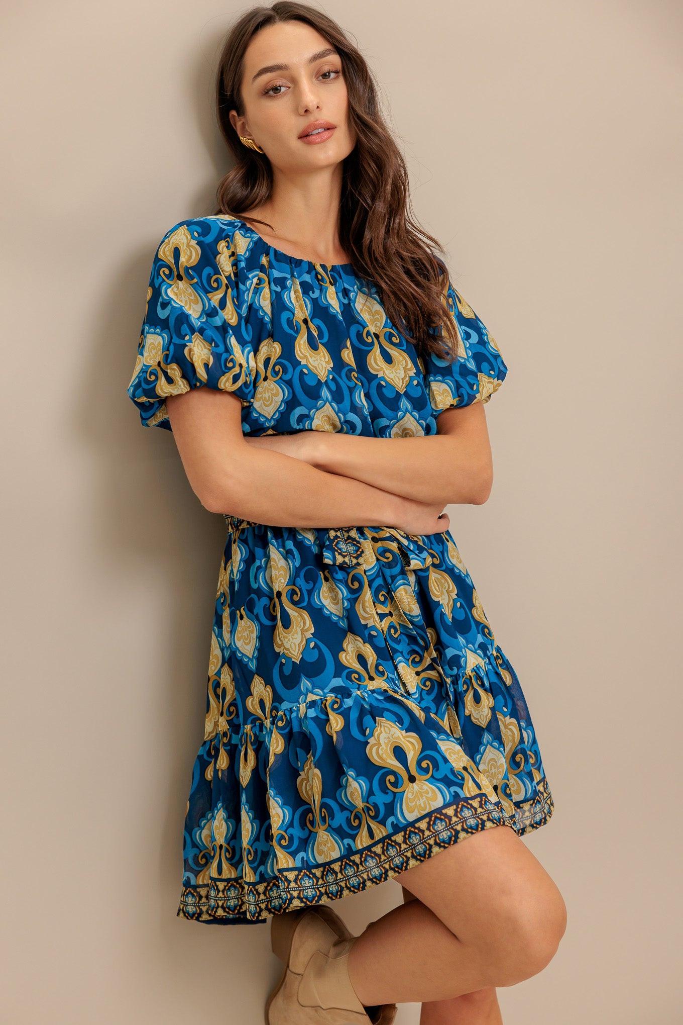 Baroque Breeze Mini Dress