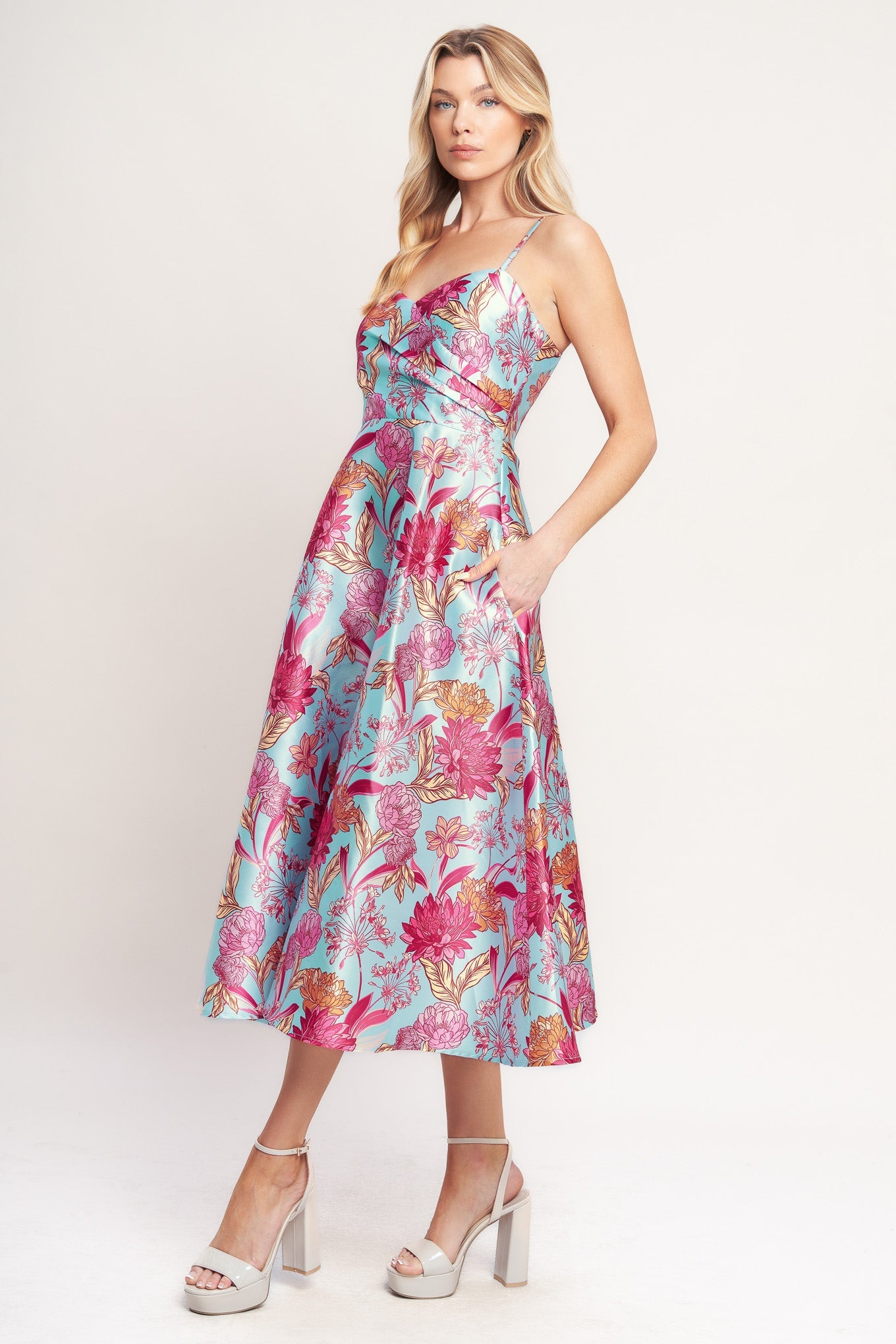 ELEVATED GARDEN WOVEN MIDI DRESS