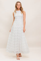 HEARTFELT CREAM WOVEN LACE ANKLE DRESS