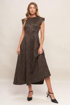Urban Jungle Glam Sueded Knit Midi Dress