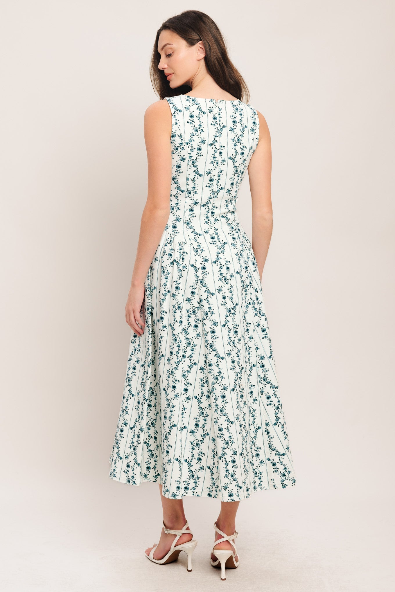 BLOOM COLUMN WOVEN MIDI DRESS